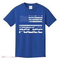 Usa American Flag Thin Blue Line Police Gift Kids T-Shirt thumb 0