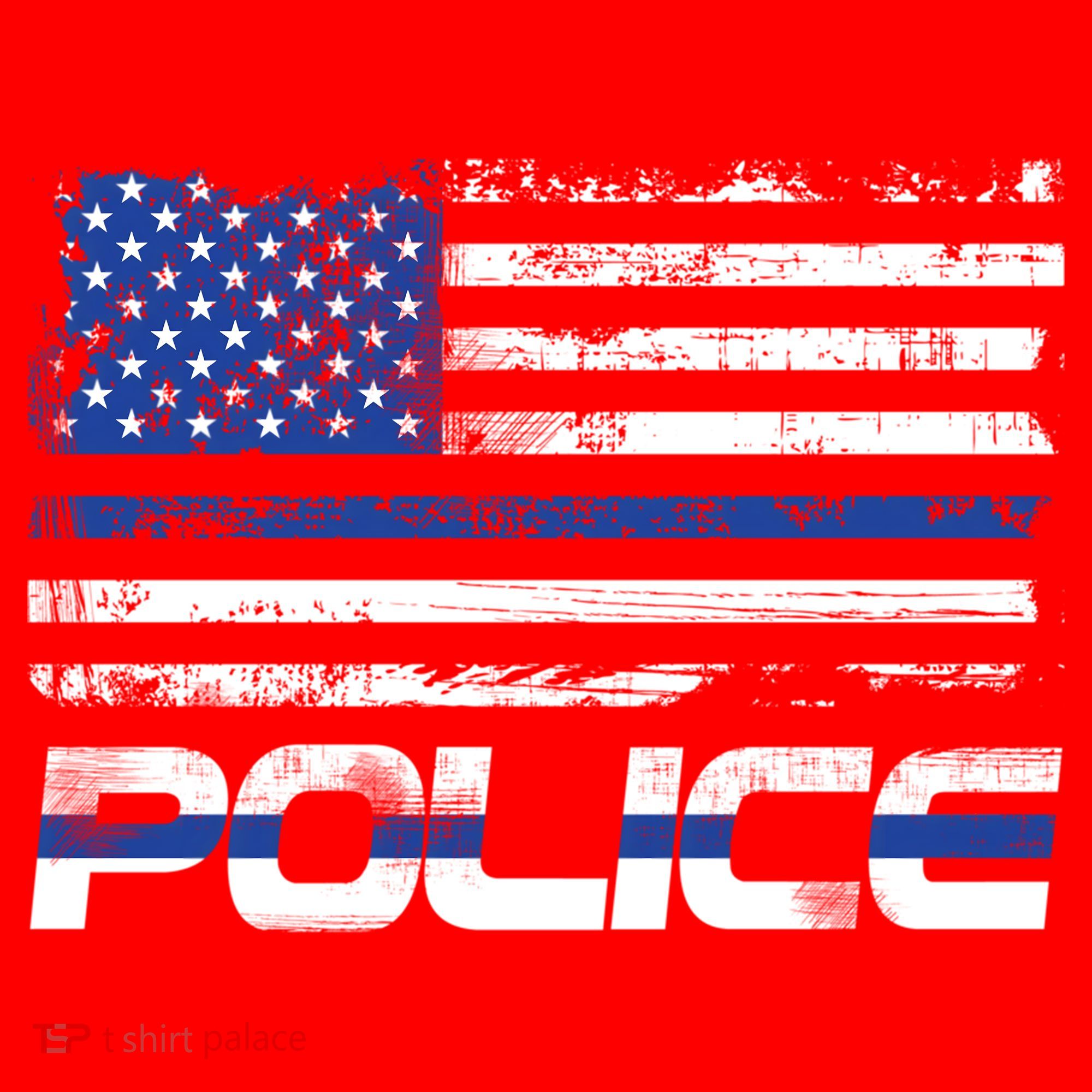 Usa American Flag Thin Blue Line Police Gift Santa Hat