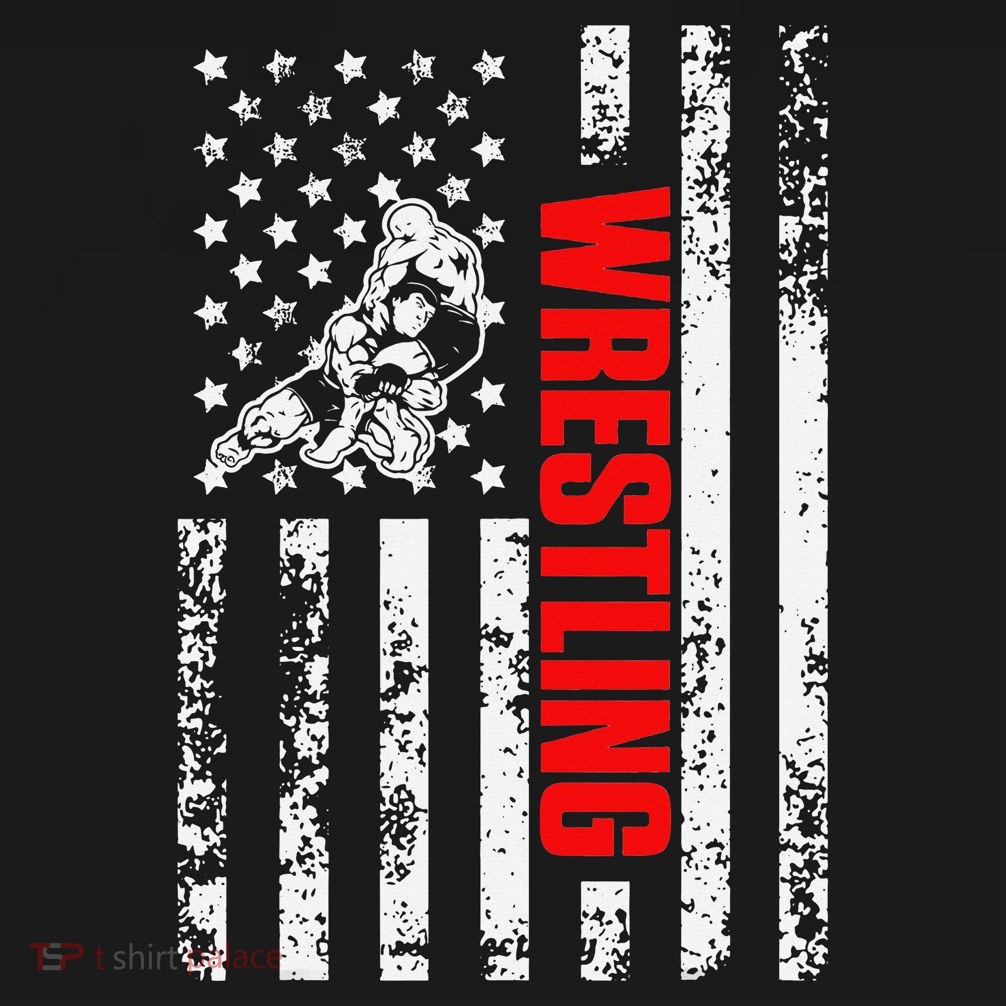 US American Flag Sports Patriotic Wrestling  Hoodie
