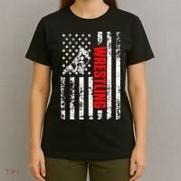 US American Flag Sports Patriotic Wrestling  T-Shirt thumb 4