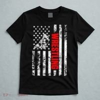 US American Flag Sports Patriotic Wrestling  T-Shirt thumb 5