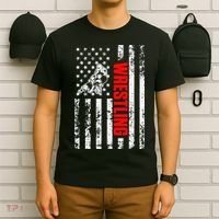 US American Flag Sports Patriotic Wrestling  T-Shirt thumb 6