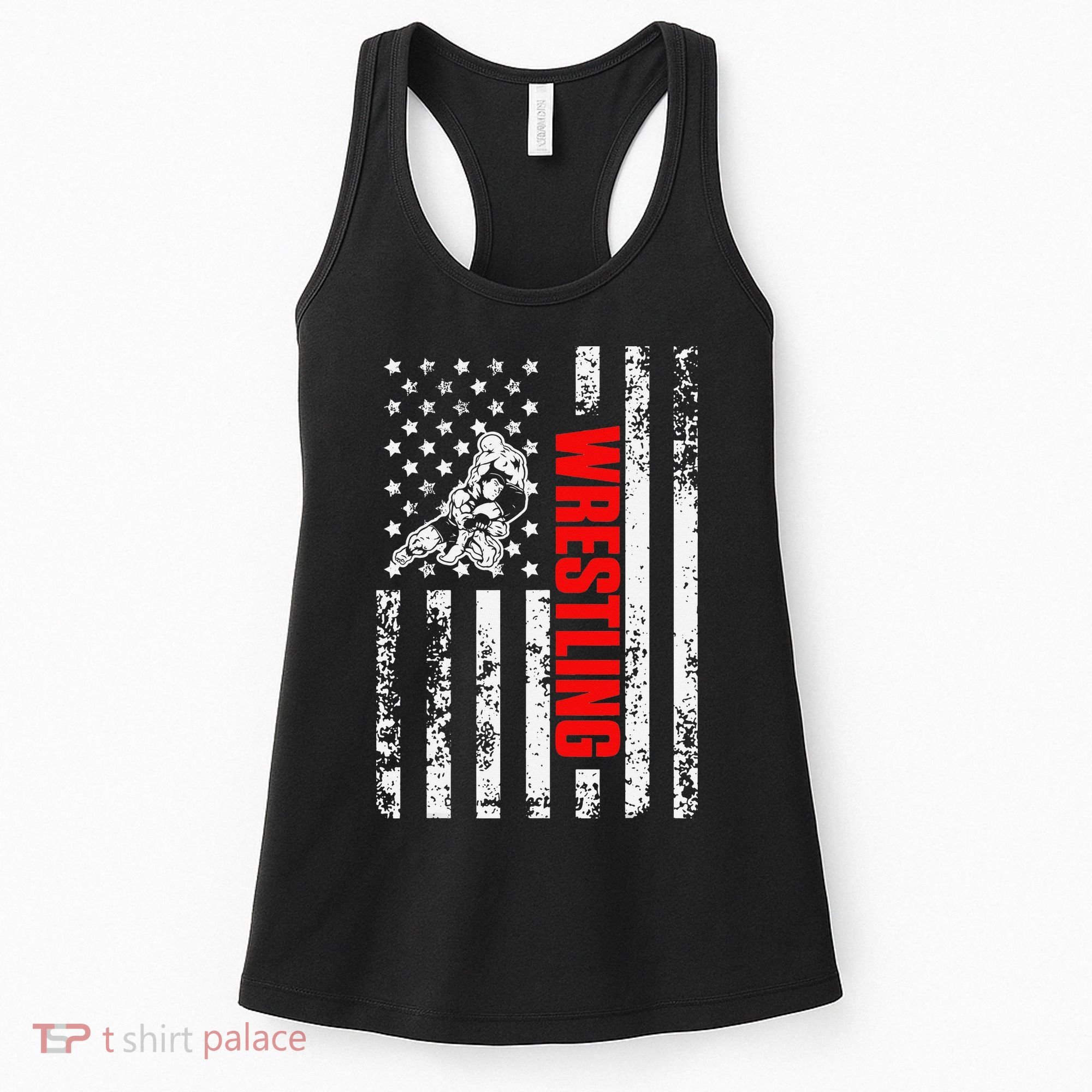US American Flag Sports Patriotic Wrestling  Women's Tank Top
