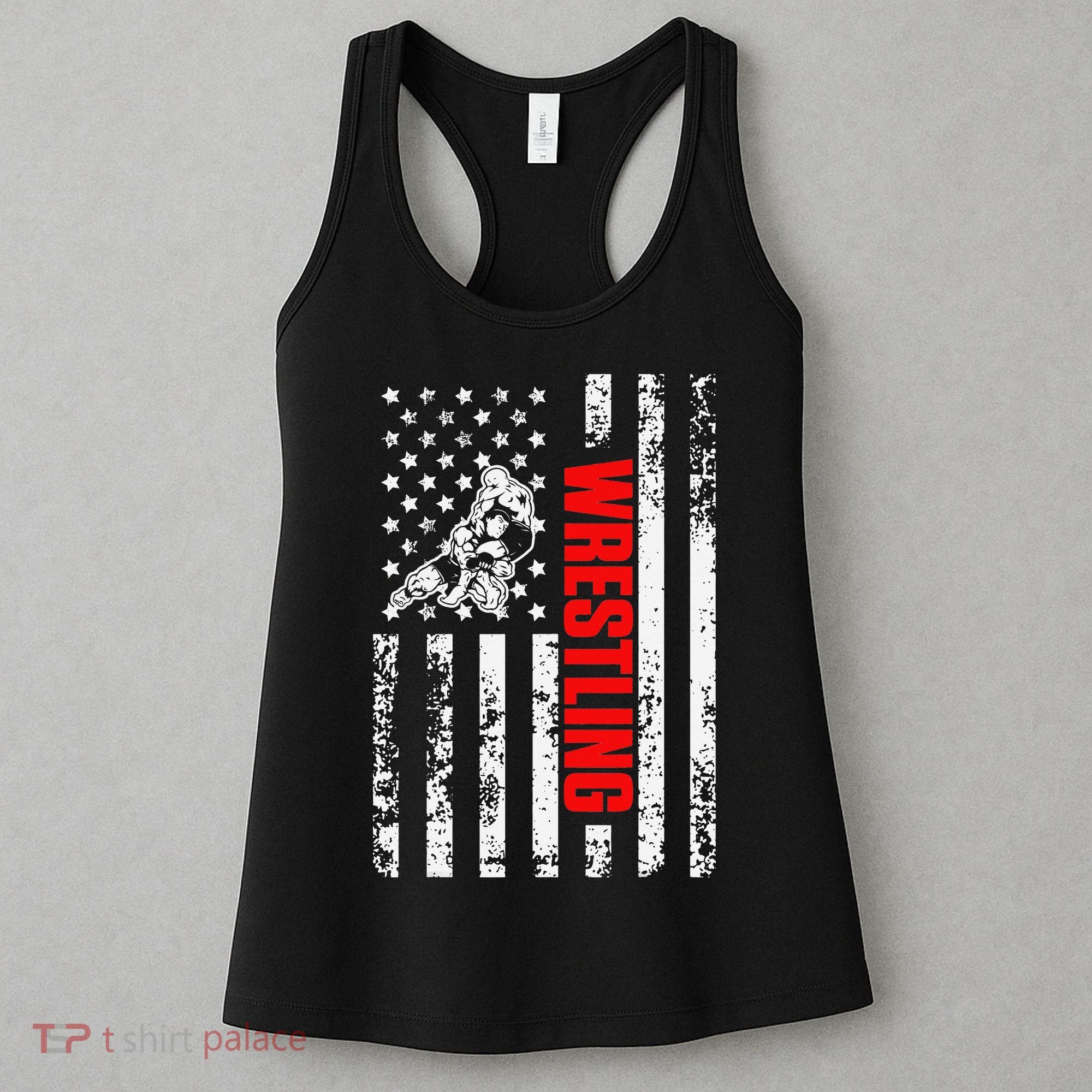 US American Flag Sports Patriotic Wrestling  Women's Tank Top