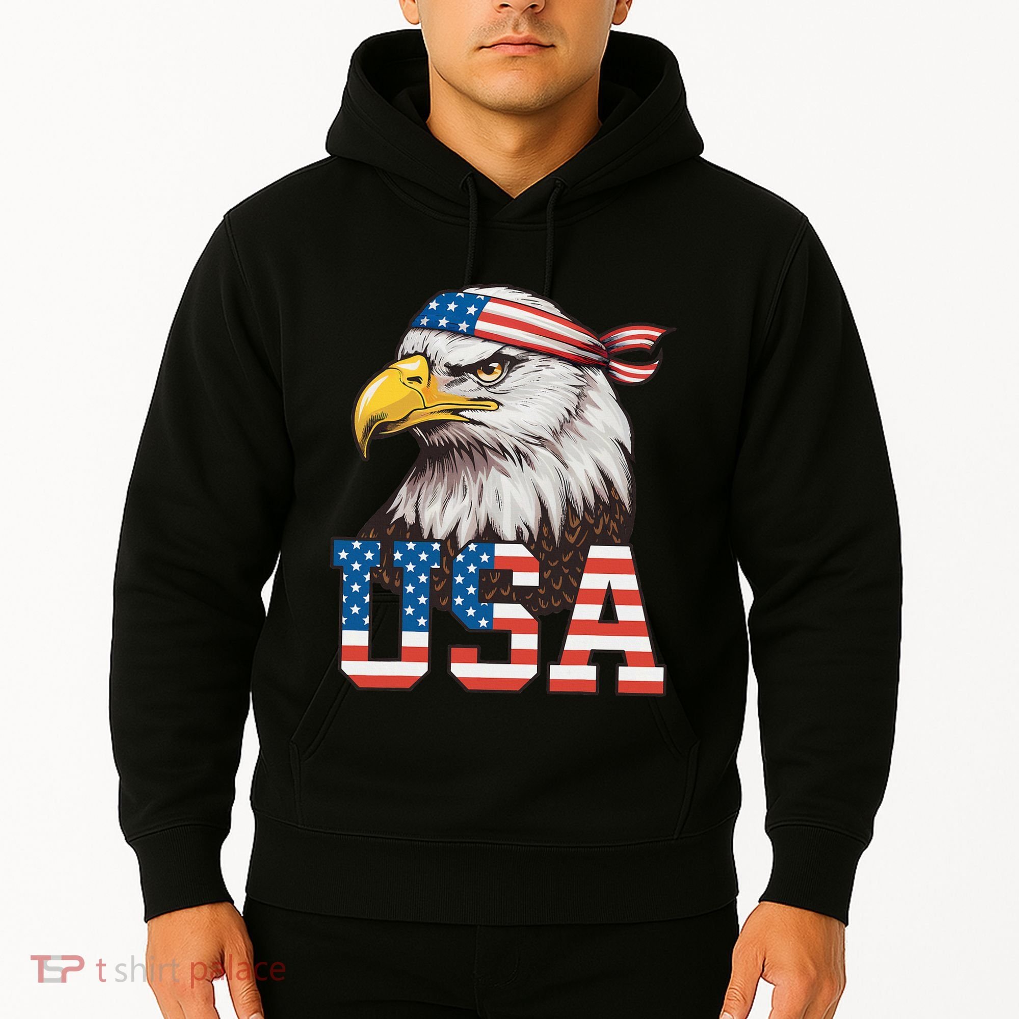 Usa American Flag Women Bald Eagle Patriotic Hoodie