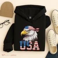Usa American Flag Women Bald Eagle Patriotic Hoodie thumb 4