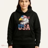 Usa American Flag Women Bald Eagle Patriotic Hoodie thumb 5