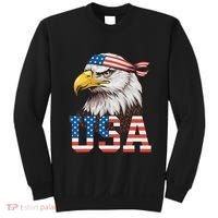 Usa American Flag Women Bald Eagle Patriotic Sweatshirt thumb 0