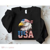 Usa American Flag Women Bald Eagle Patriotic Sweatshirt thumb 2