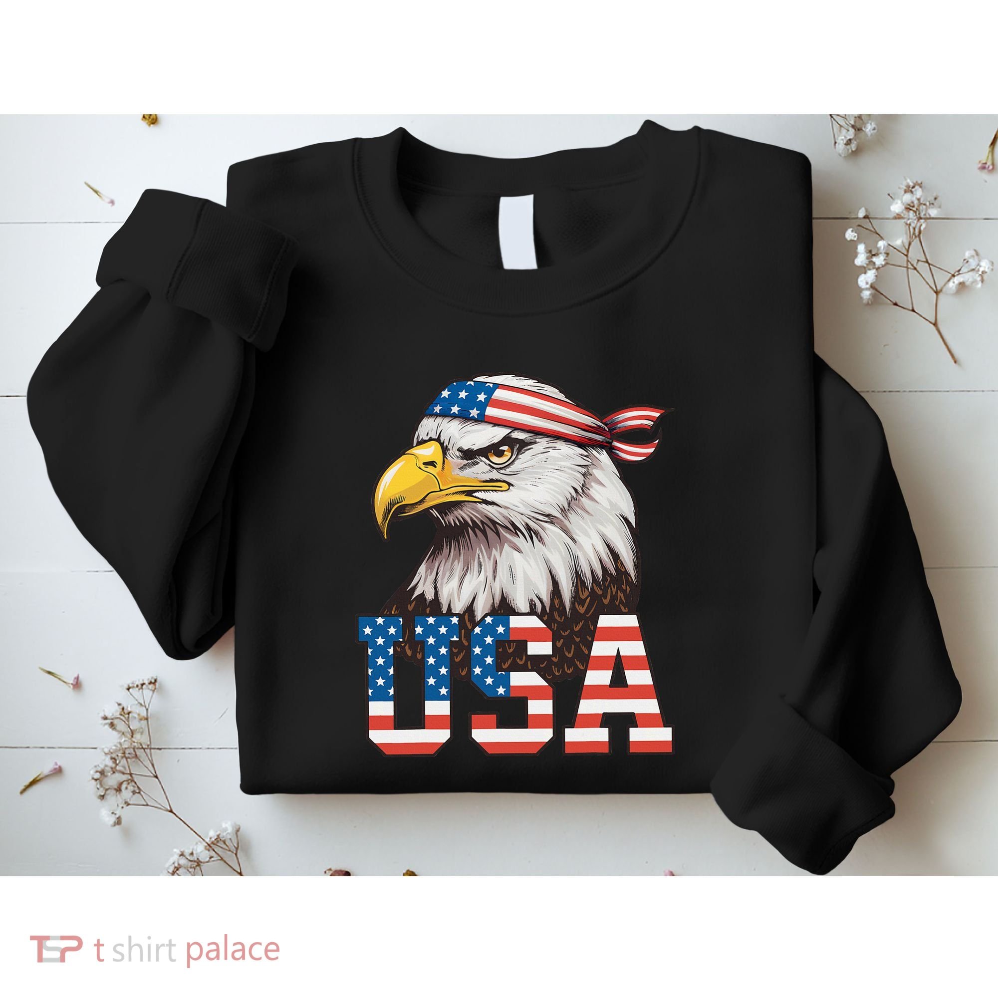 Usa American Flag Women Bald Eagle Patriotic Sweatshirt