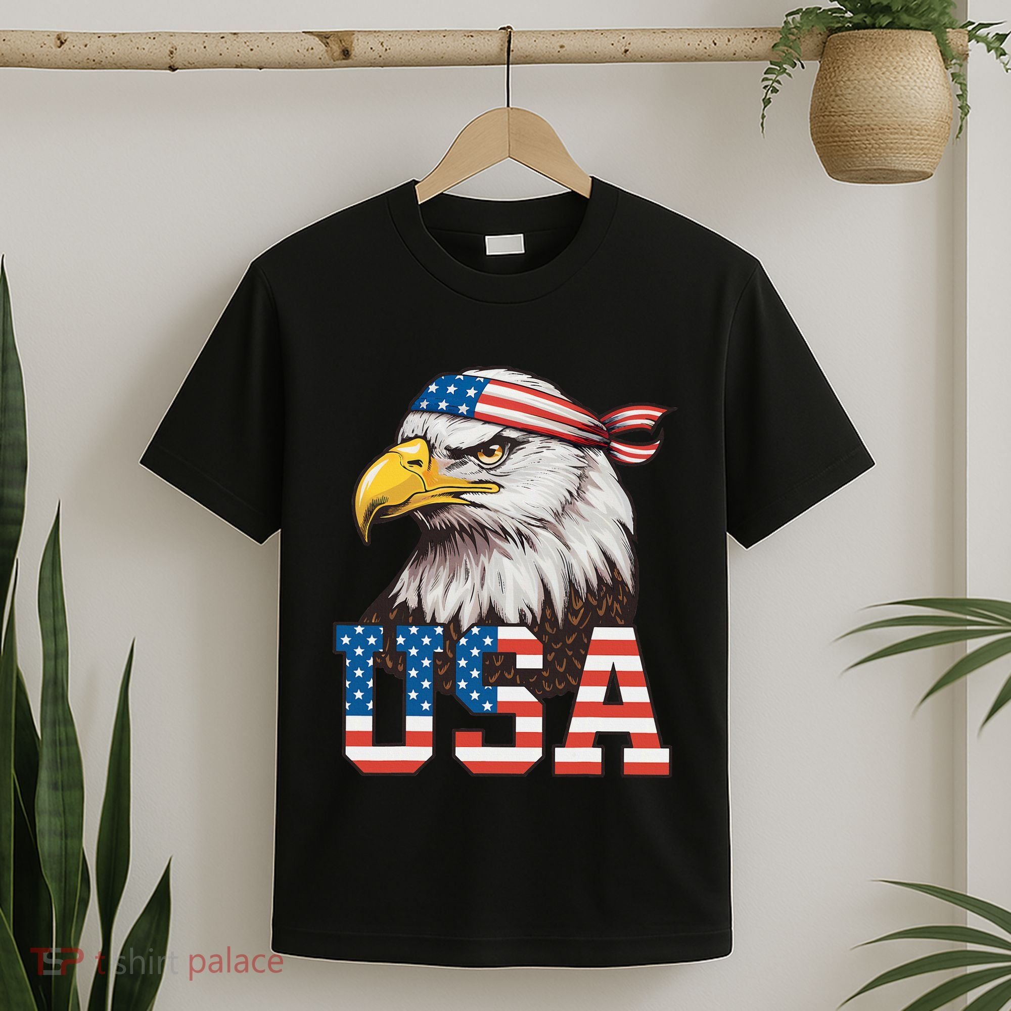 Usa American Flag Women Bald Eagle Patriotic T-Shirt