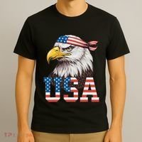 Usa American Flag Women Bald Eagle Patriotic T-Shirt thumb 3