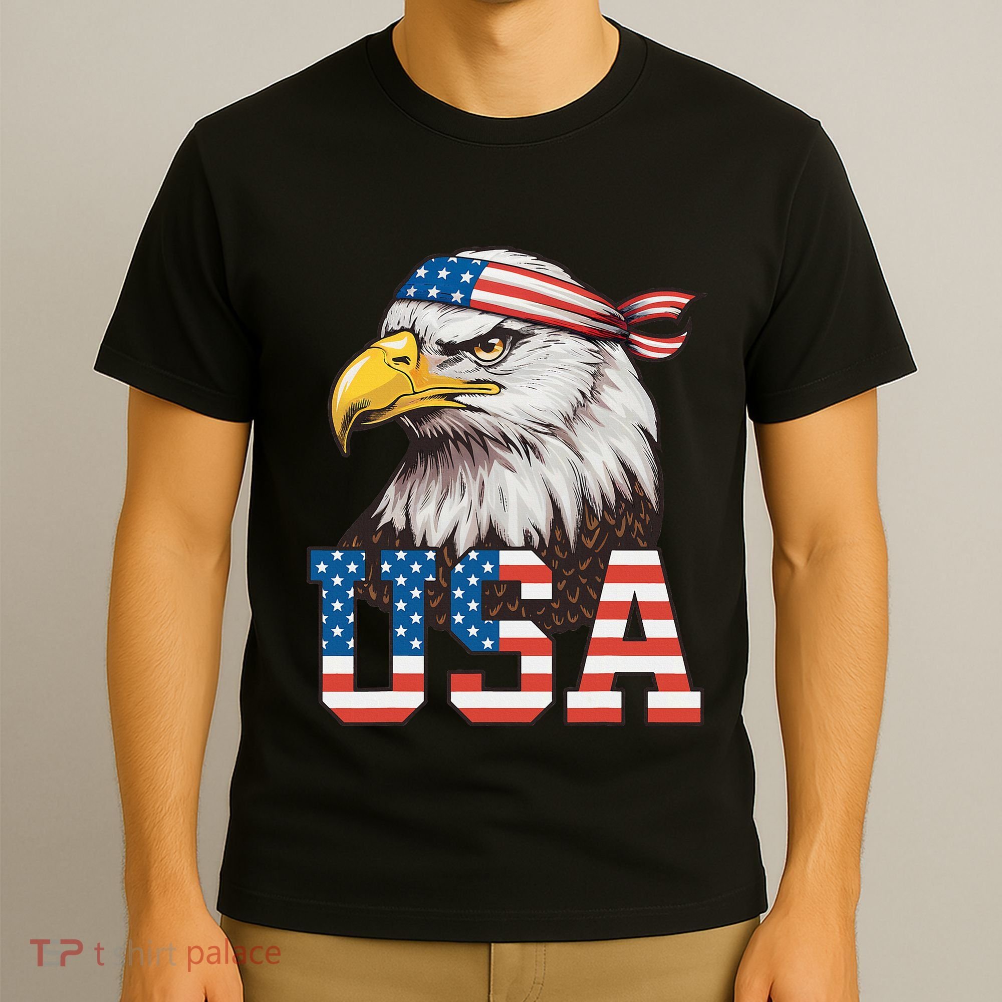 Usa American Flag Women Bald Eagle Patriotic T-Shirt