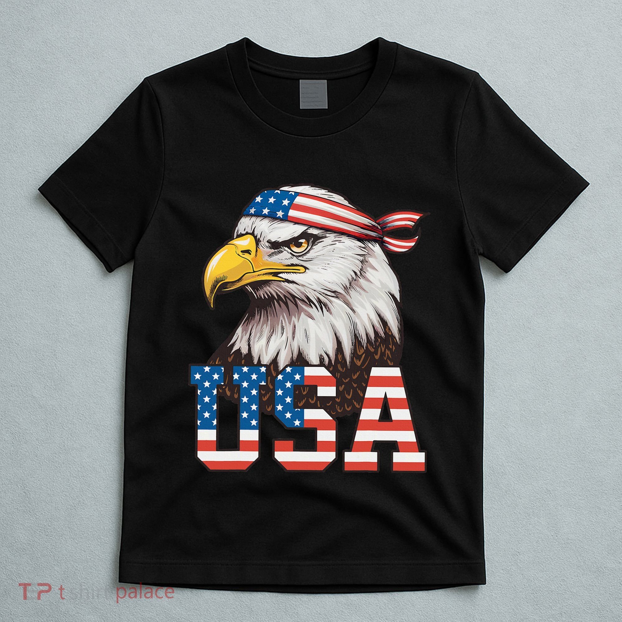 Usa American Flag Women Bald Eagle Patriotic T-Shirt