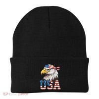 Usa American Flag Women Bald Eagle Patriotic Beanie thumb 0