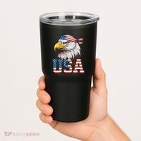 Usa American Flag Women Bald Eagle Patriotic Tumbler thumb 2