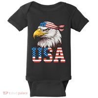 Usa American Flag Women Bald Eagle Patriotic Baby Bodysuit thumb 0