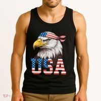 Usa American Flag Women Bald Eagle Patriotic Tank Top thumb 3