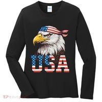 Usa American Flag Women Bald Eagle Patriotic Women's Long Sleeve Shirt thumb 0
