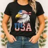 Usa American Flag Women Bald Eagle Patriotic Women's T-Shirt thumb 2