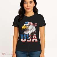 Usa American Flag Women Bald Eagle Patriotic Women's T-Shirt thumb 4