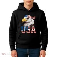 Usa American Flag Women Bald Eagle Patriotic Kids Hoodie thumb 4