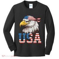 Usa American Flag Women Bald Eagle Patriotic Kids Long Sleeve Shirt thumb 0
