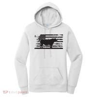 USA American Flag America Cow Black Angus Rancher Women's Hoodie thumb 0