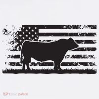 USA American Flag America Cow Black Angus Rancher Women's Tank Top thumb 5
