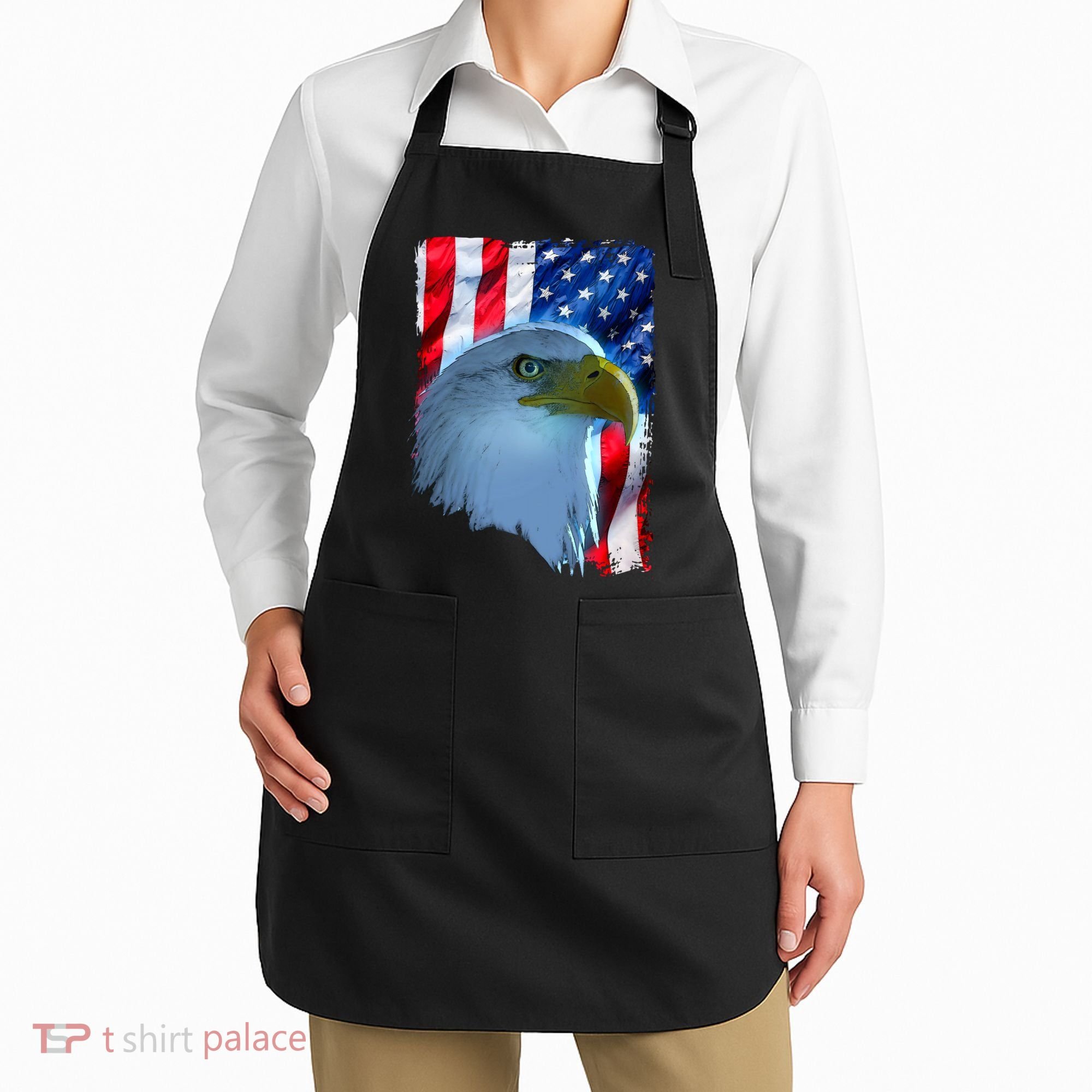 USA American Flag Eagle Distressed Style Apron