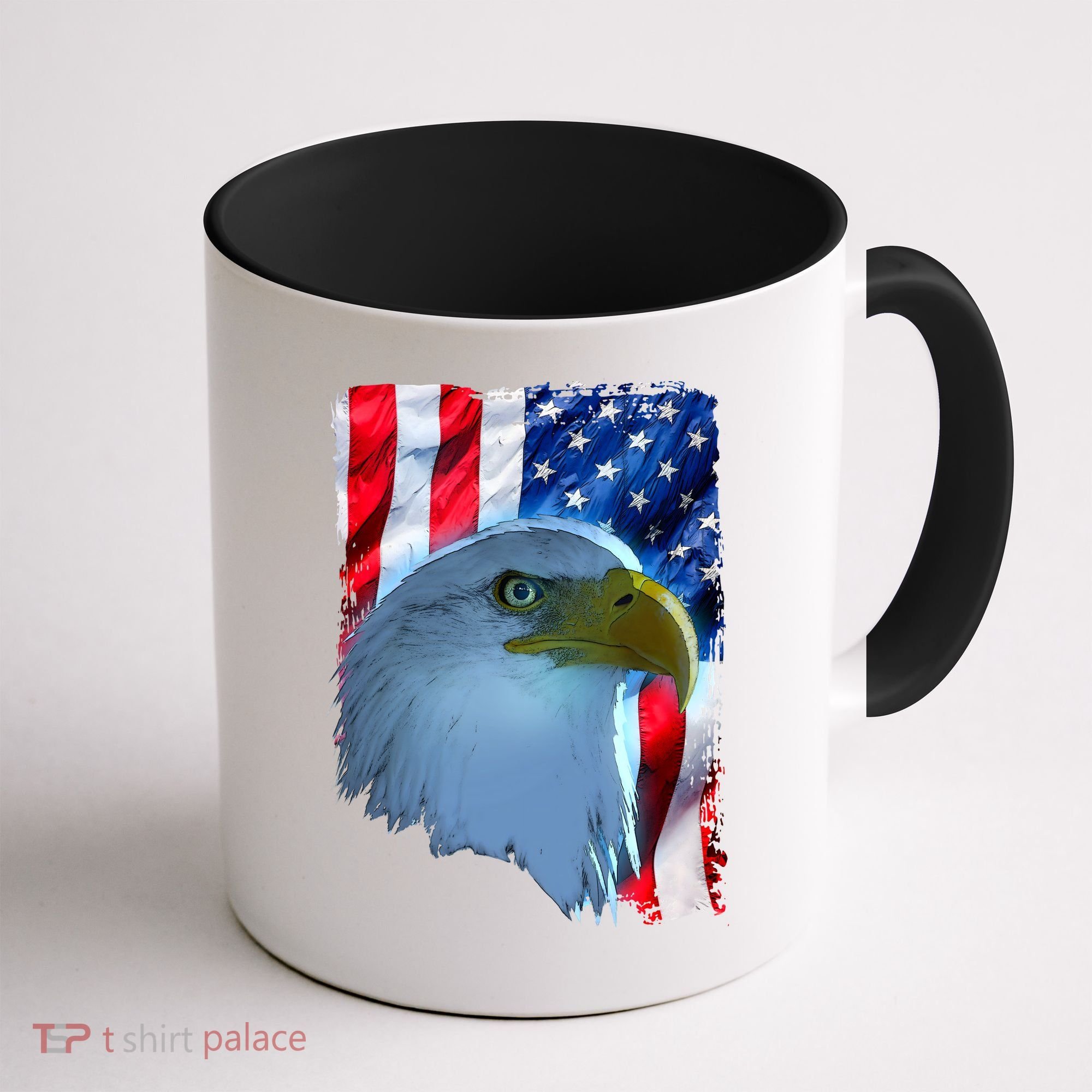 USA American Flag Eagle Distressed Style Coffee Mug