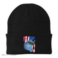 USA American Flag Eagle Distressed Style Beanie thumb 0