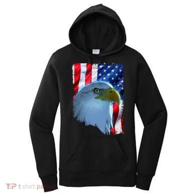 USA American Flag Eagle Distressed Style Women's Hoodie