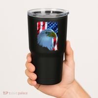 USA American Flag Eagle Distressed Style Tumbler thumb 2
