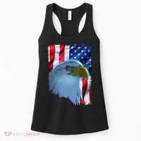 USA American Flag Eagle Distressed Style Women's Tank Top thumb 0