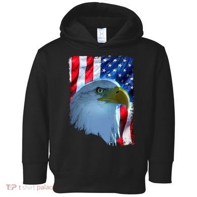 USA American Flag Eagle Distressed Style Toddler Hoodie