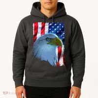 USA American Flag Eagle Distressed Style Hoodie thumb 2