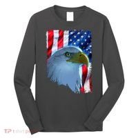 USA American Flag Eagle Distressed Style Long Sleeve Shirt thumb 0