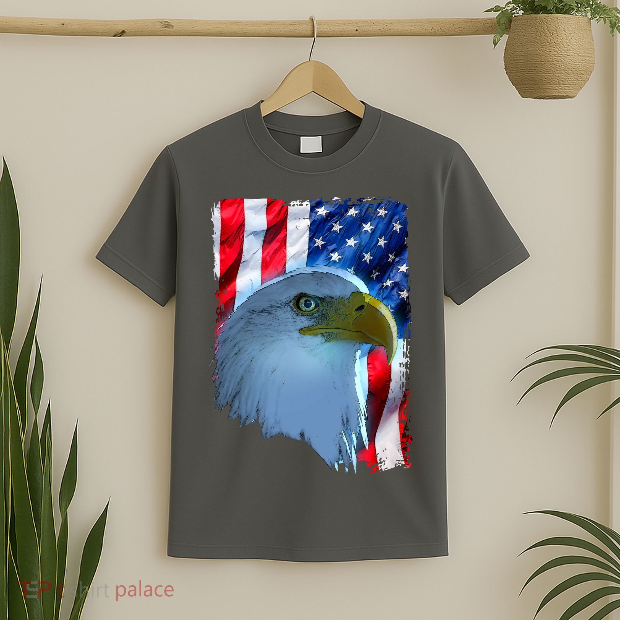 USA American Flag Eagle Distressed Style T-Shirt