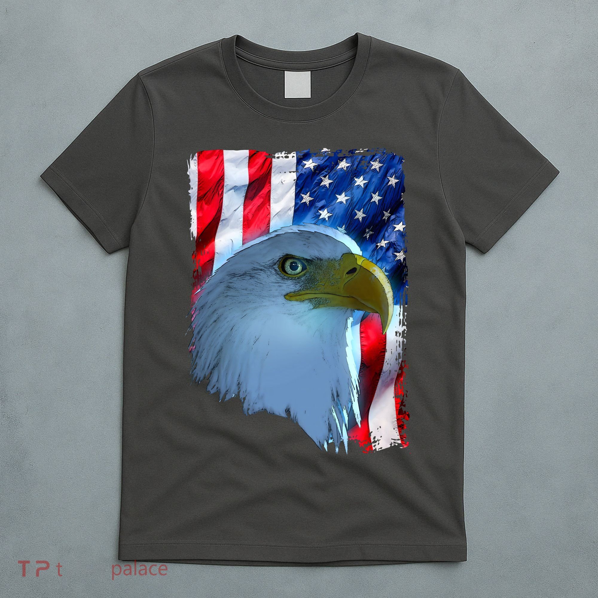 USA American Flag Eagle Distressed Style T-Shirt