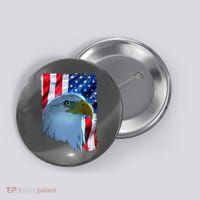 USA American Flag Eagle Distressed Style Button thumb 0