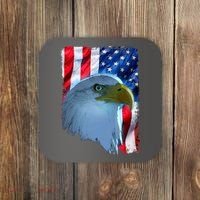 USA American Flag Eagle Distressed Style Coaster thumb 0
