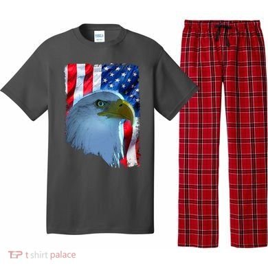 USA American Flag Eagle Distressed Style Pajama Set
