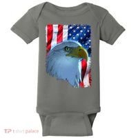USA American Flag Eagle Distressed Style Baby Bodysuit thumb 0