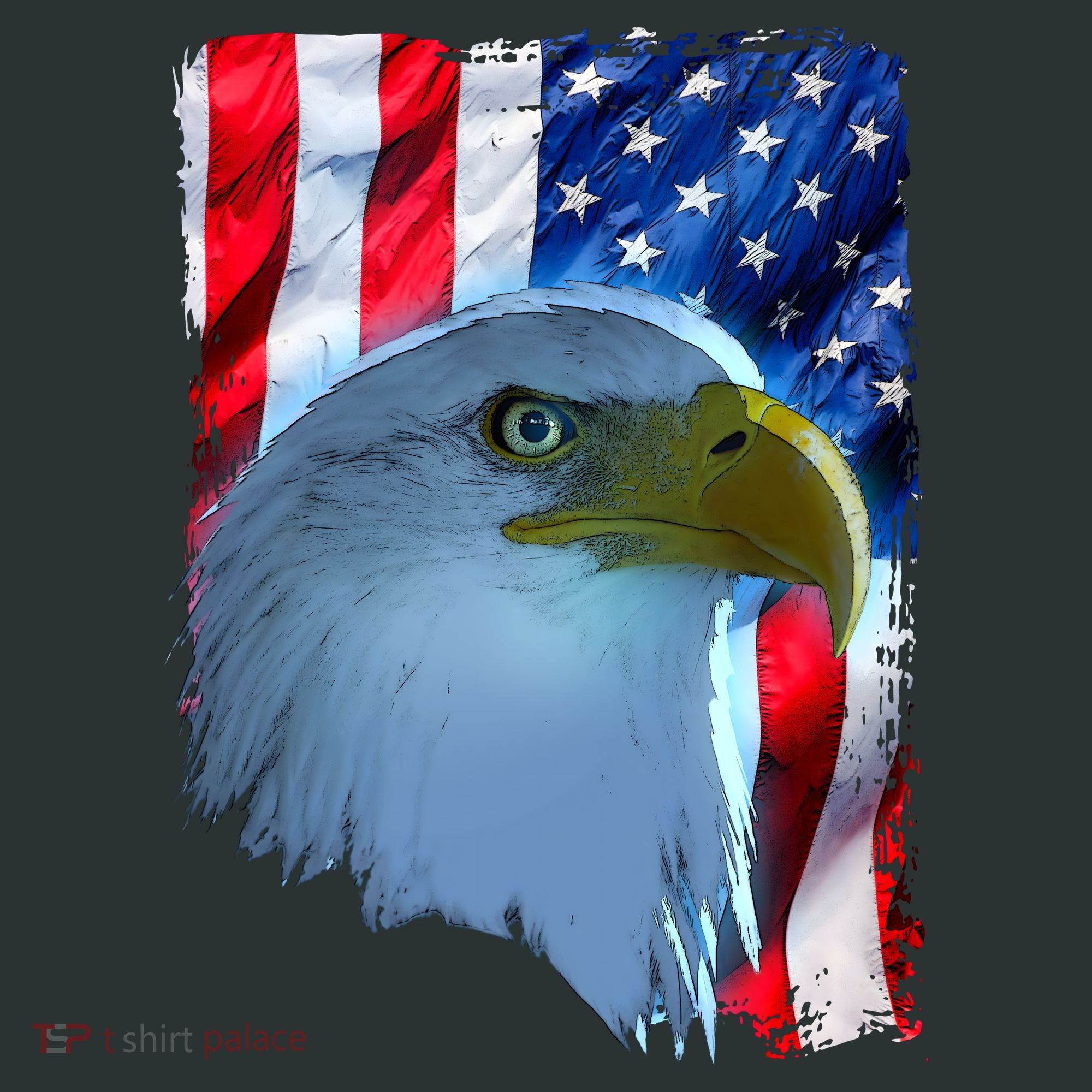 USA American Flag Eagle Distressed Style Baby Bodysuit