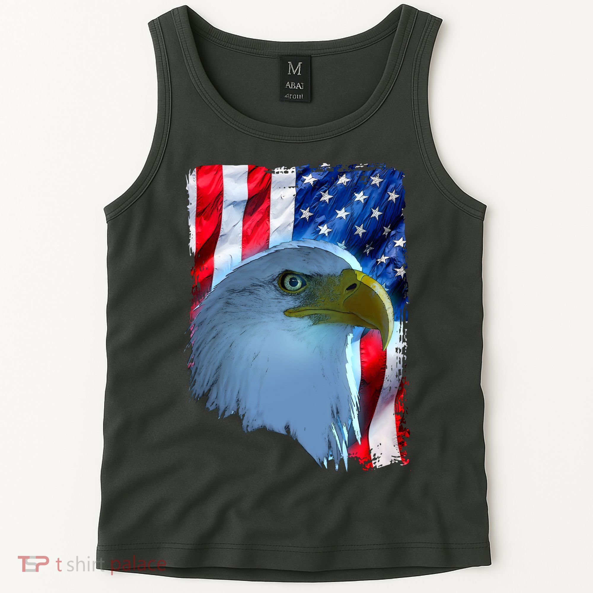 USA American Flag Eagle Distressed Style Tank Top