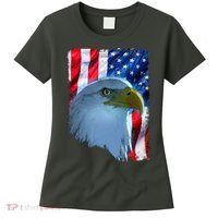 USA American Flag Eagle Distressed Style Women's T-Shirt thumb 0