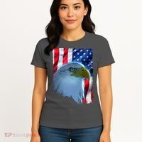 USA American Flag Eagle Distressed Style Women's T-Shirt thumb 4