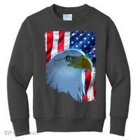 USA American Flag Eagle Distressed Style Kids Sweatshirt thumb 0