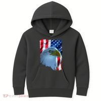 USA American Flag Eagle Distressed Style Kids Hoodie thumb 0